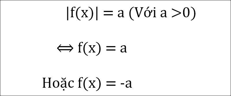 Cách giải phương trình |f(x)| = a